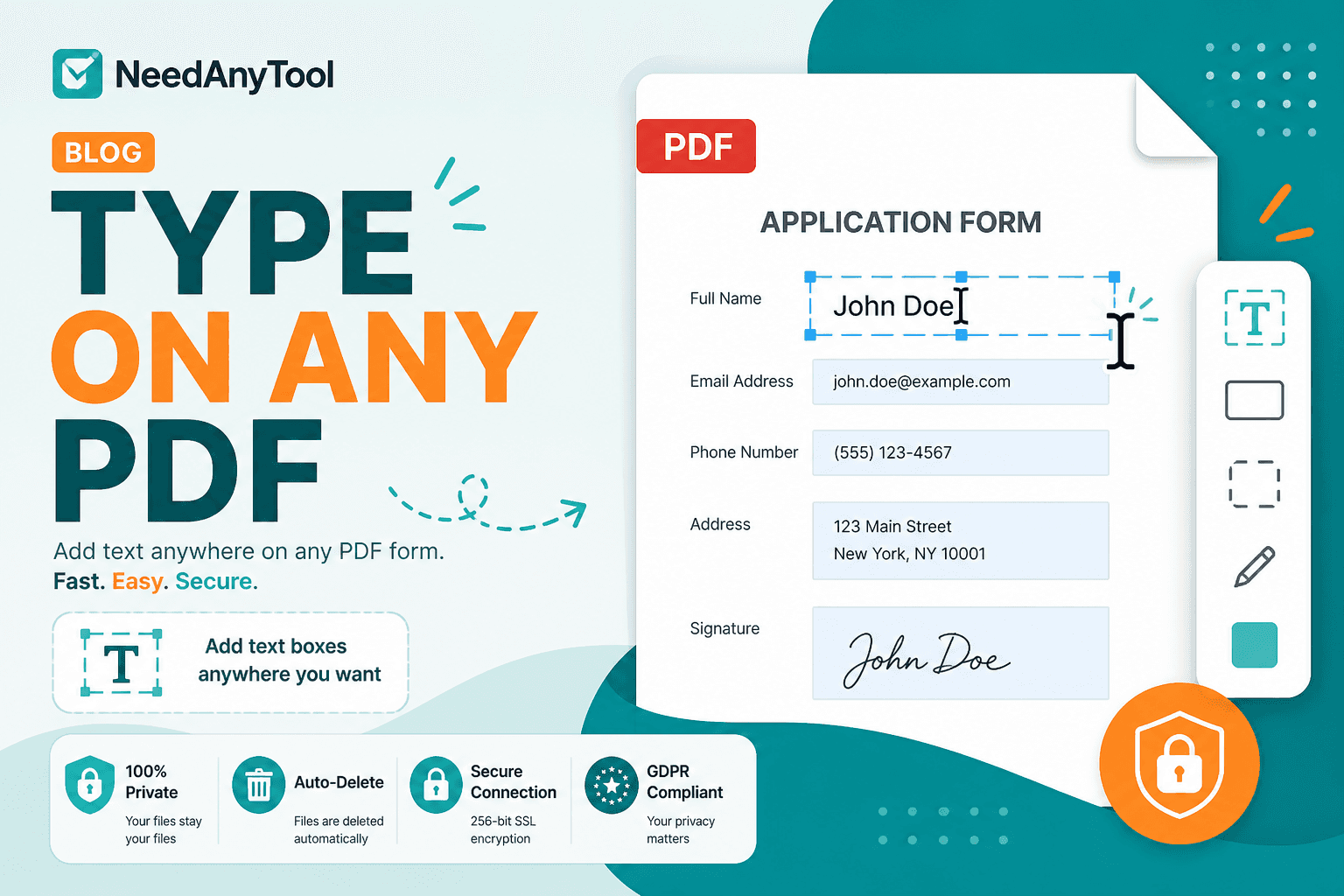 Type on a PDF — Add Names, Dates, Notes — NeedAnyTool
