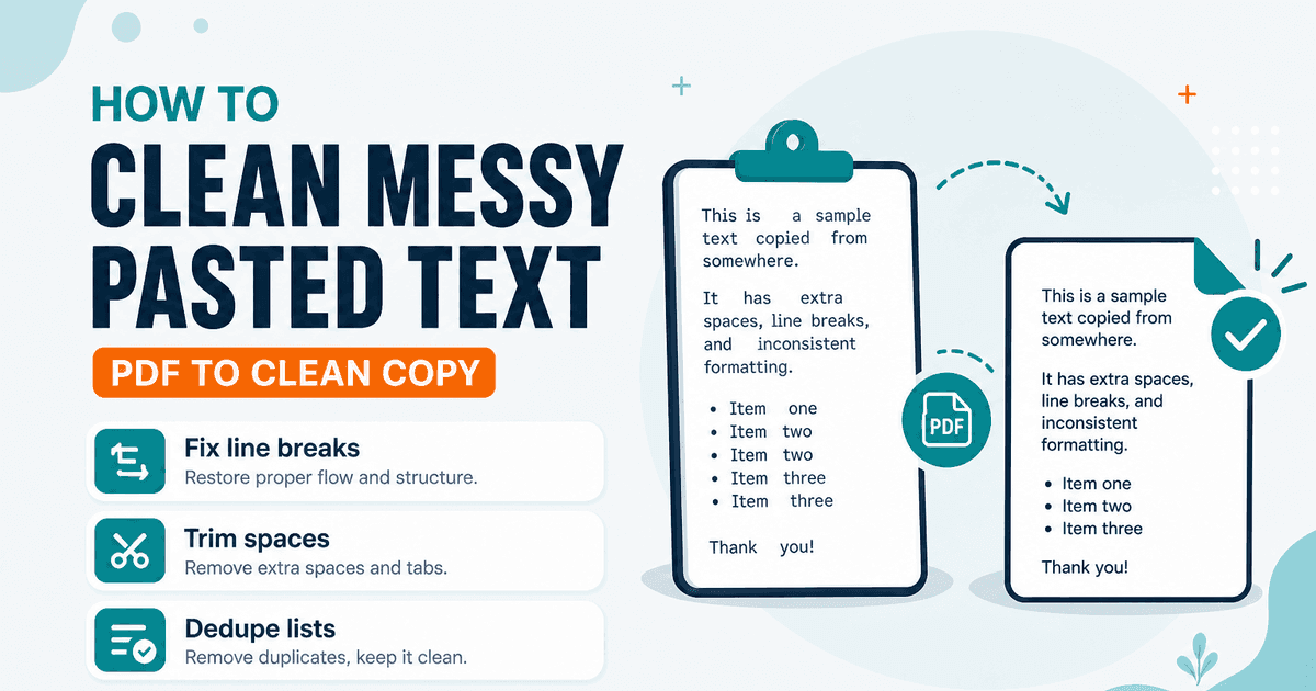 Clean messy pasted text with NeedAnyTool Text Tools