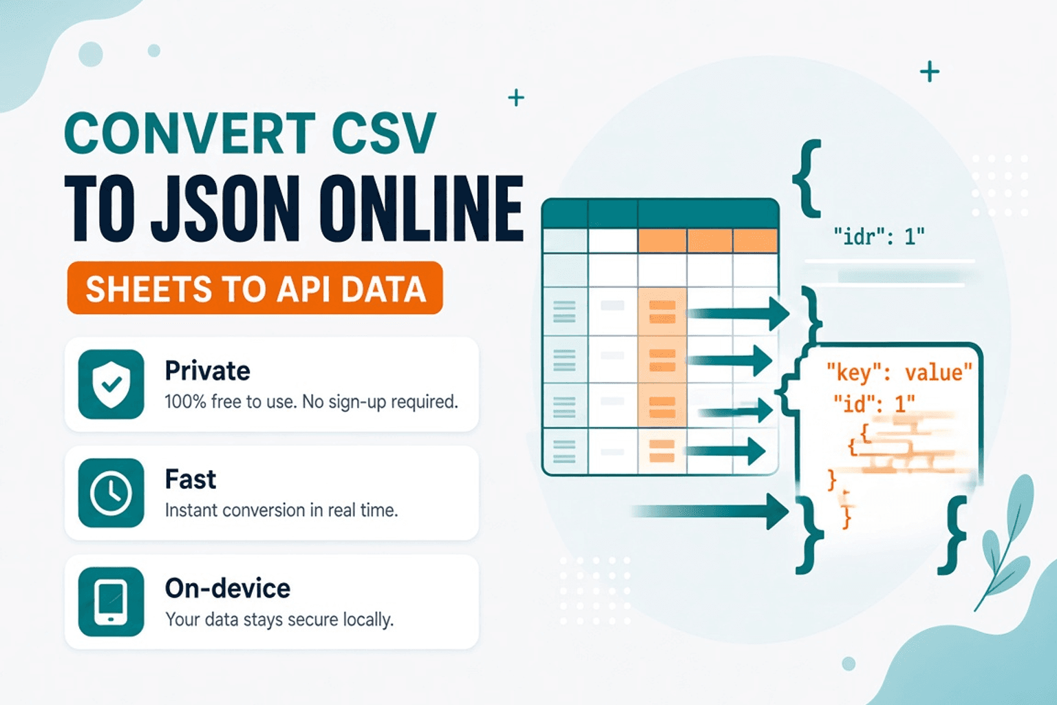 Convert CSV to JSON Online — Sheets to API Data — NeedAnyTool