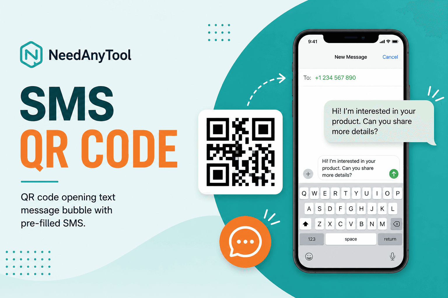 SMS QR Code: Pre-Fill a Text Message — NeedAnyTool