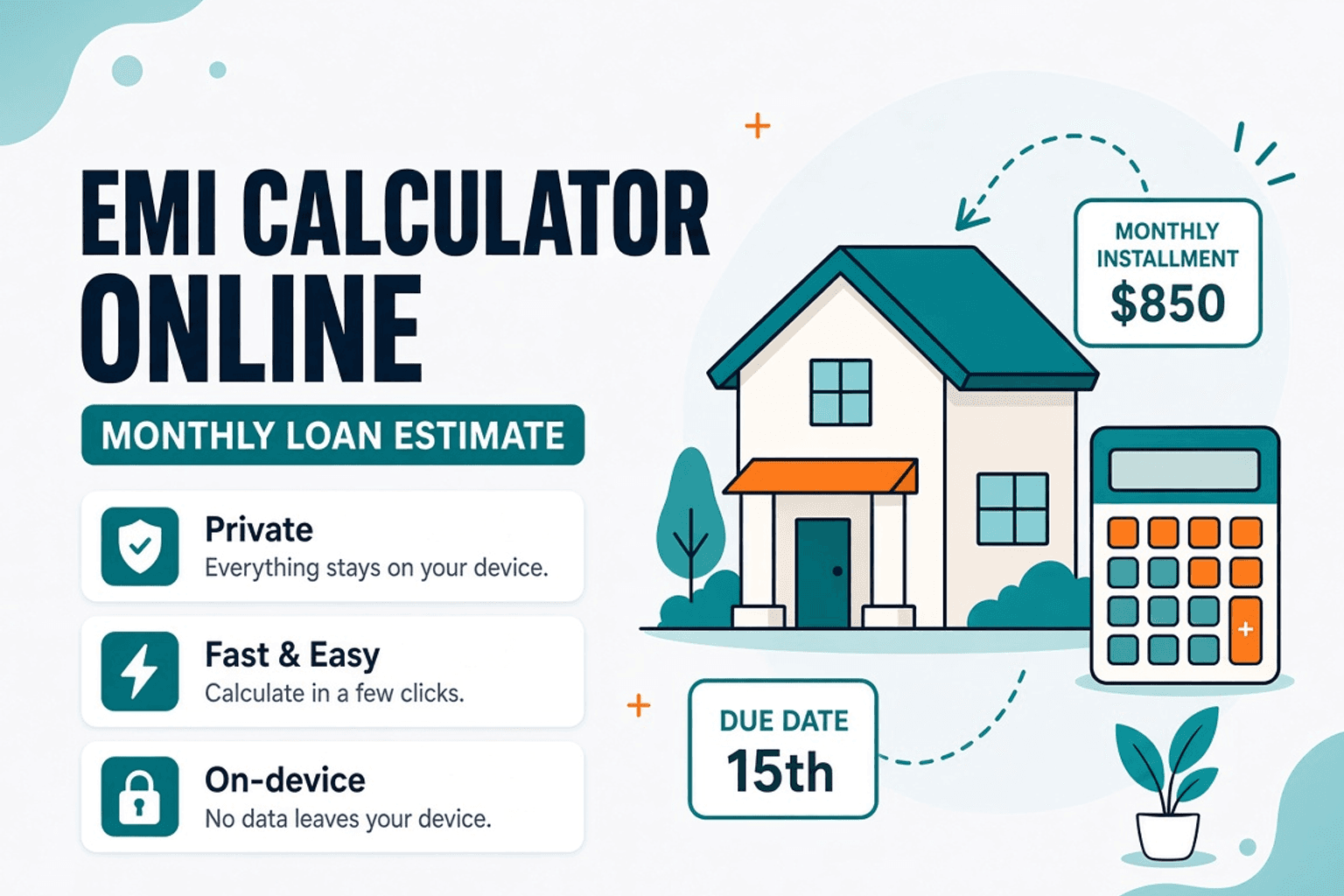 EMI Calculator Online — Estimate Monthly Loan Payments — NeedAnyTool