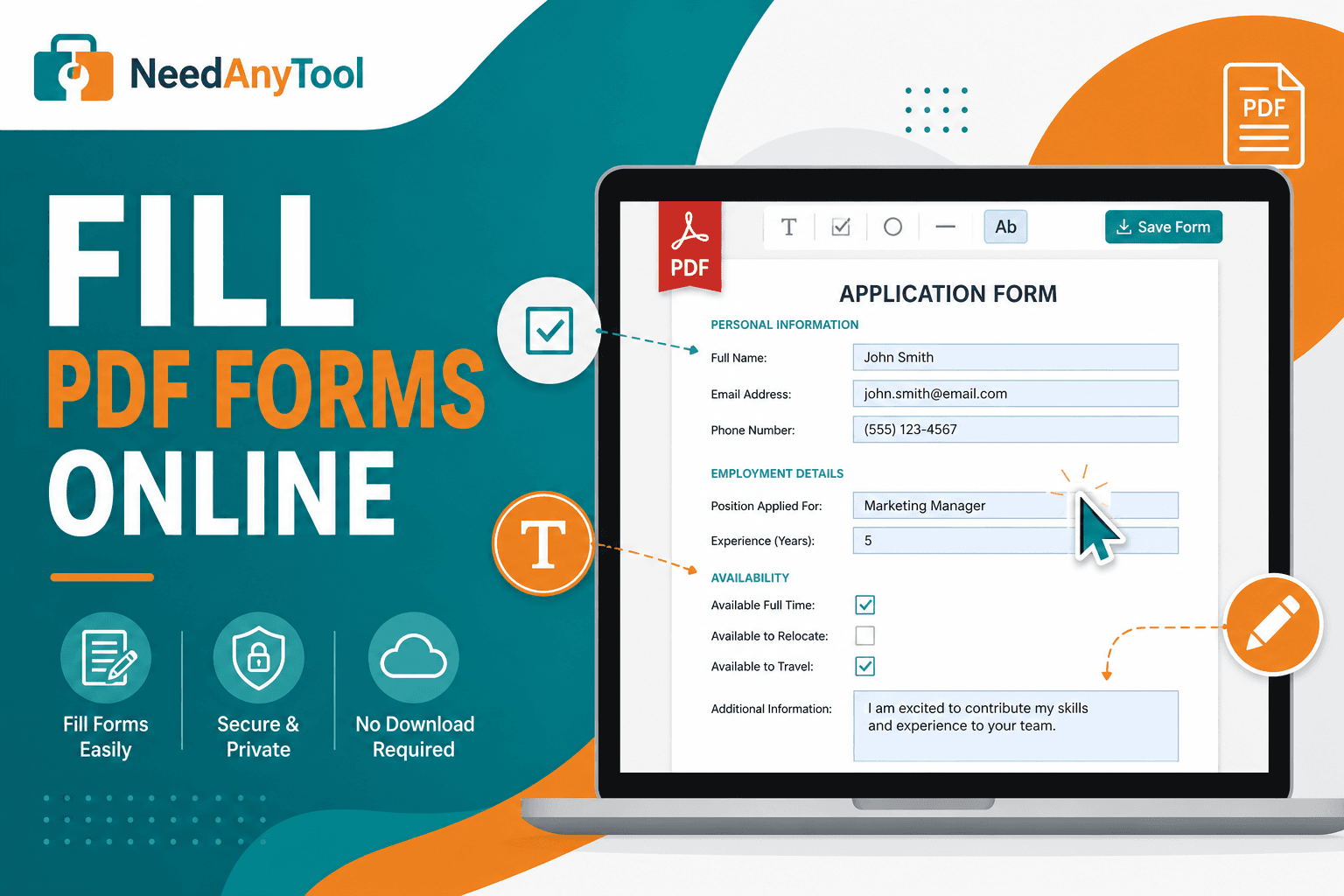 Fill PDF Forms Without Printing — NeedAnyTool