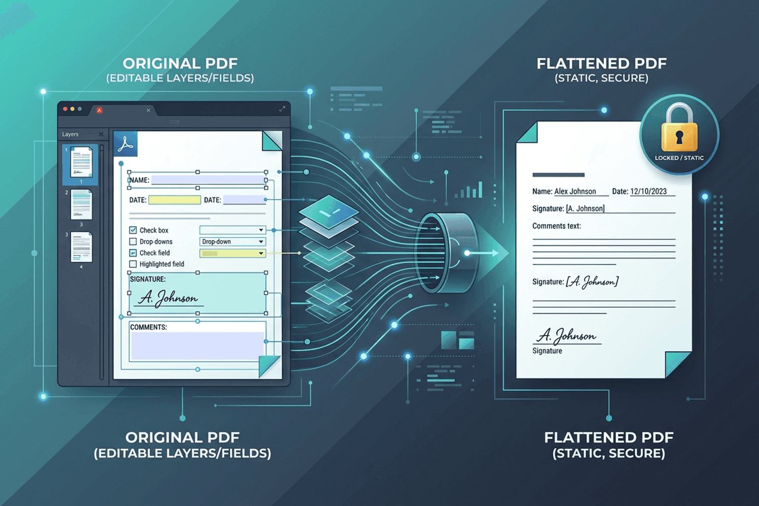 Flatten PDF Form Fields & Layers Online — NeedAnyTool