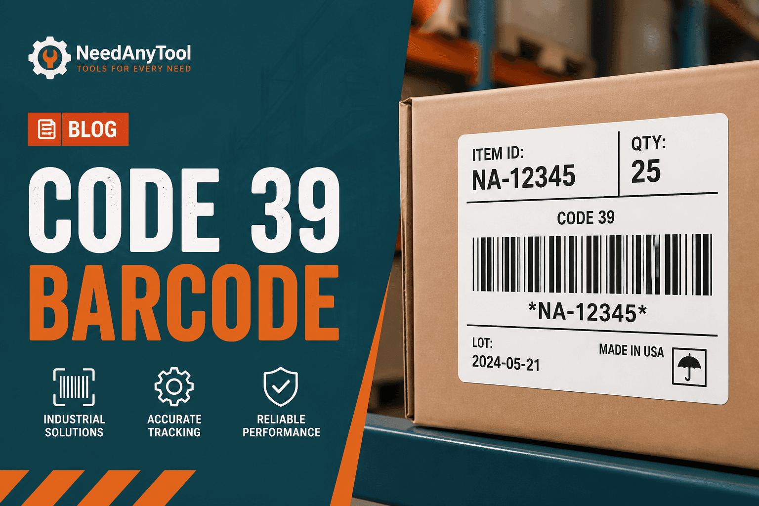 Code 39 Barcodes for Warehouse Labels — NeedAnyTool