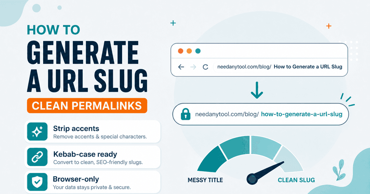 Generate a URL slug online with NeedAnyTool