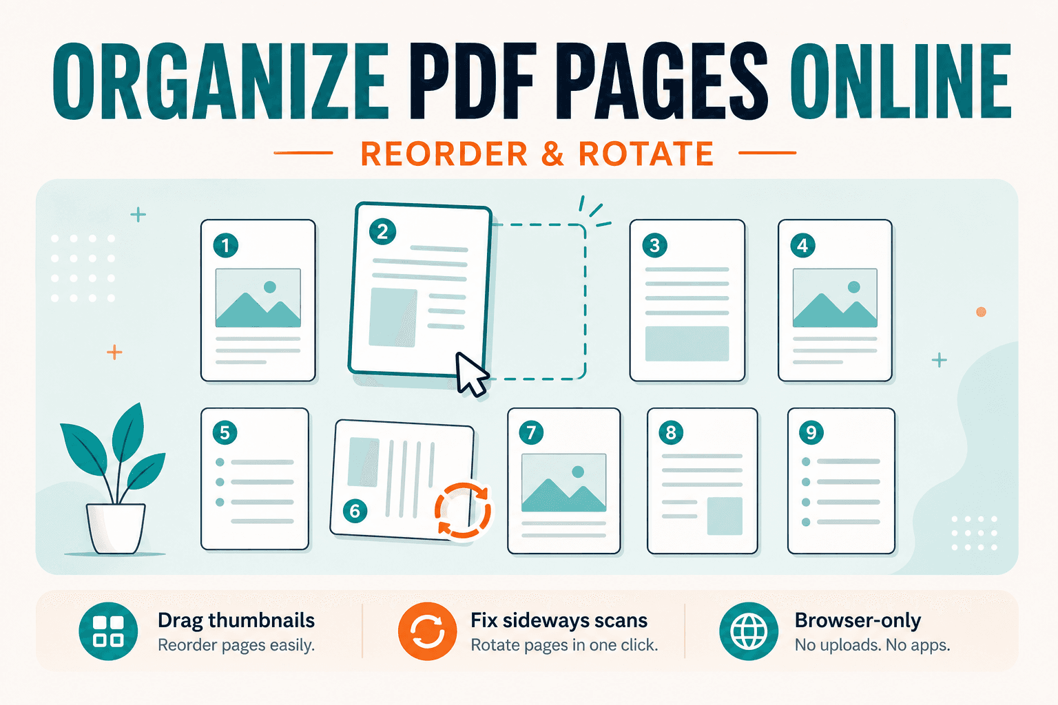 Organize PDF pages with drag-and-drop thumbnails on NeedAnyTool