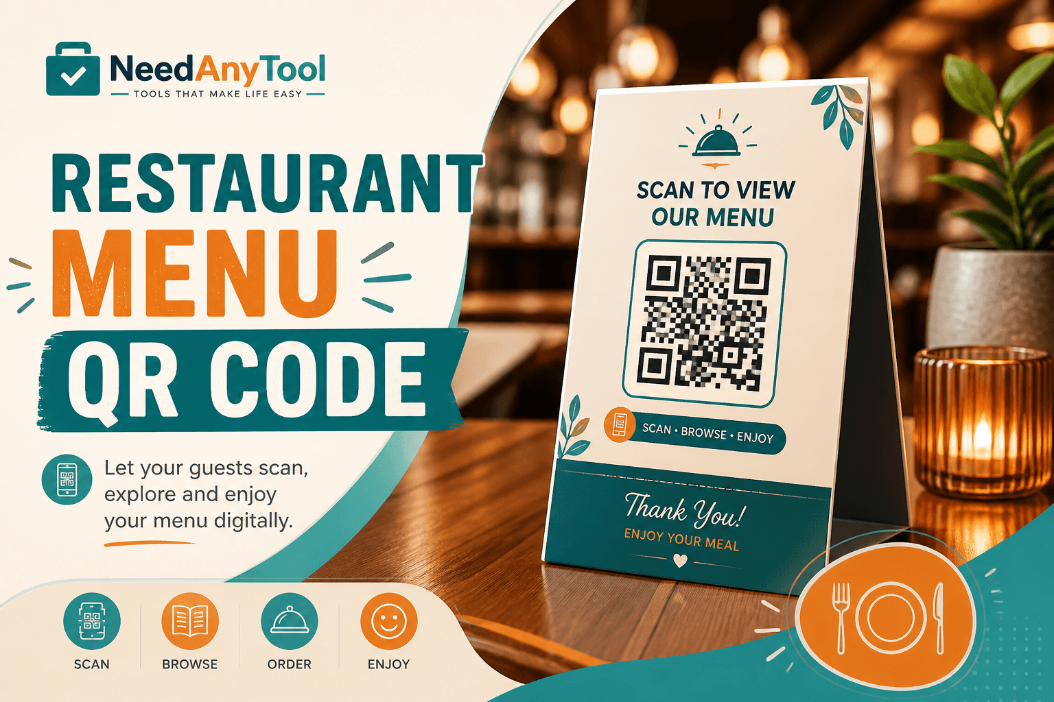 Restaurant Menu QR — Link to Your PDF or Site — NeedAnyTool