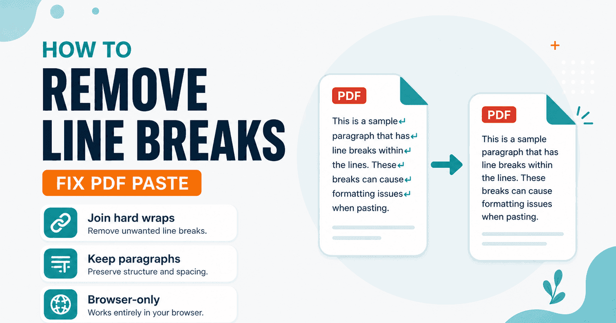 Remove line breaks from pasted PDF text with NeedAnyTool