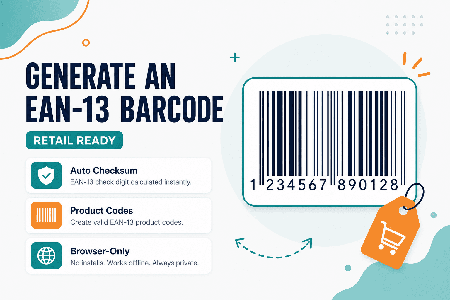 Generate an EAN-13 barcode online with NeedAnyTool