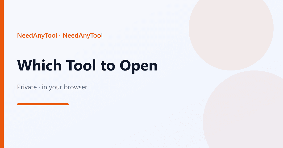 Which NeedAnyTool product to open — a short map of the tools